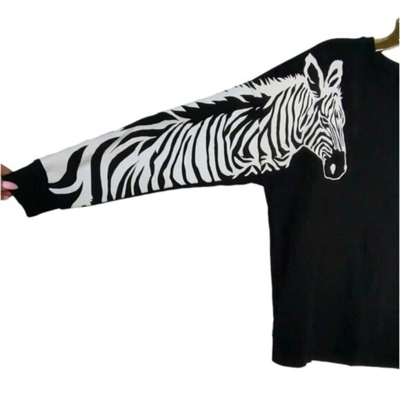 Zebra Sweatshirt Graphic Pullover - Picture 2 of 7